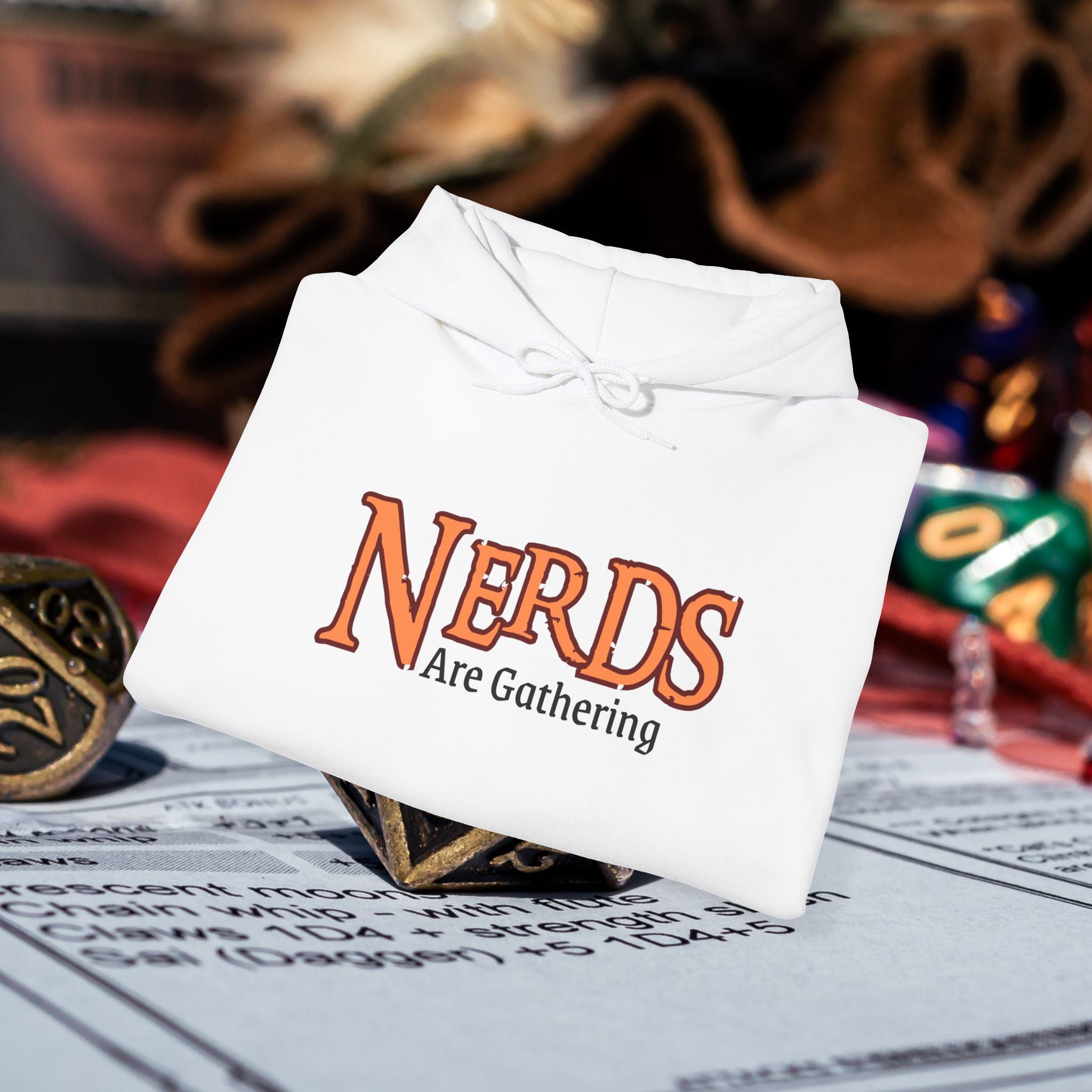 Hoodie — "Nerds Are Gathering" Retro Gamer & Tabletop Hoodie