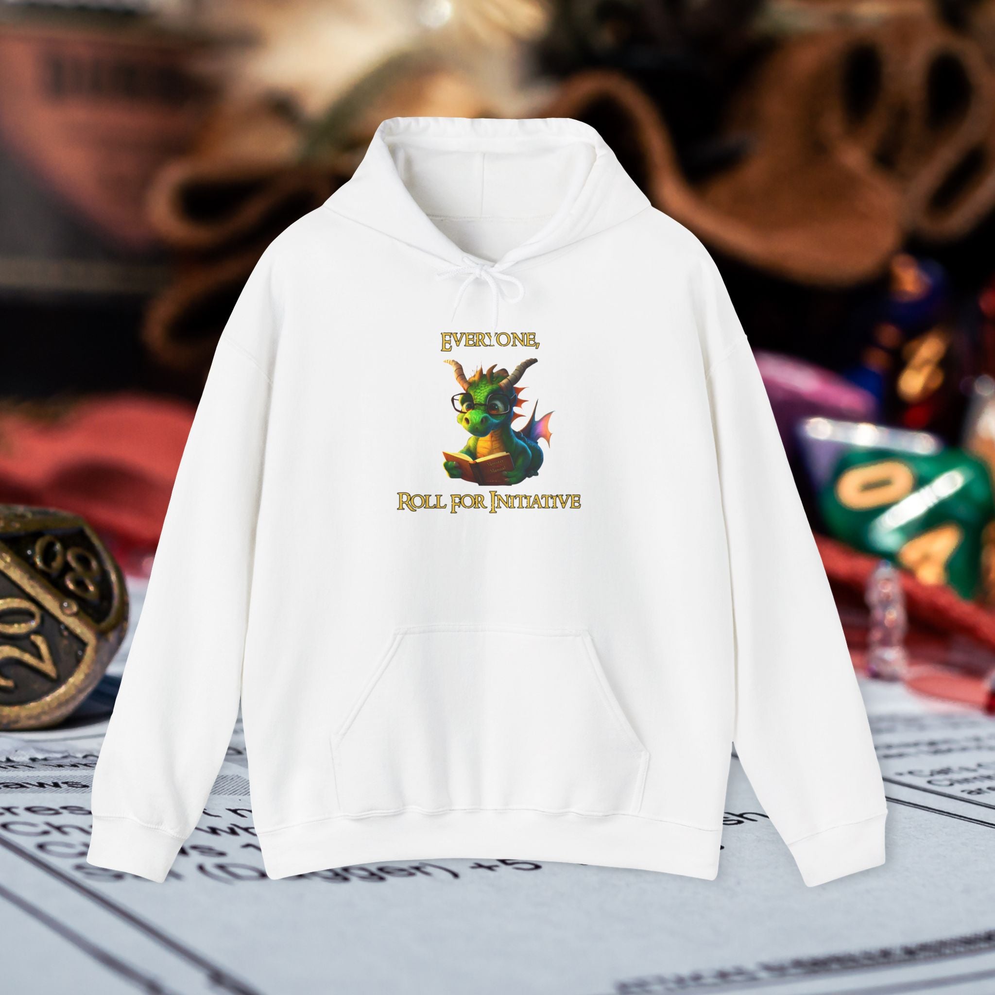 Hoodie — “Everyone Roll for Initiative” Fantasy RPG Dragon Hoodie