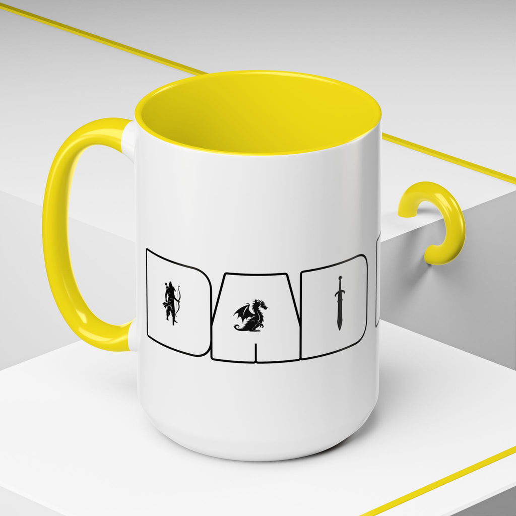 RPG Dad Icon Accent Coffee Mug — Dad Tabletop Gaming 15oz
