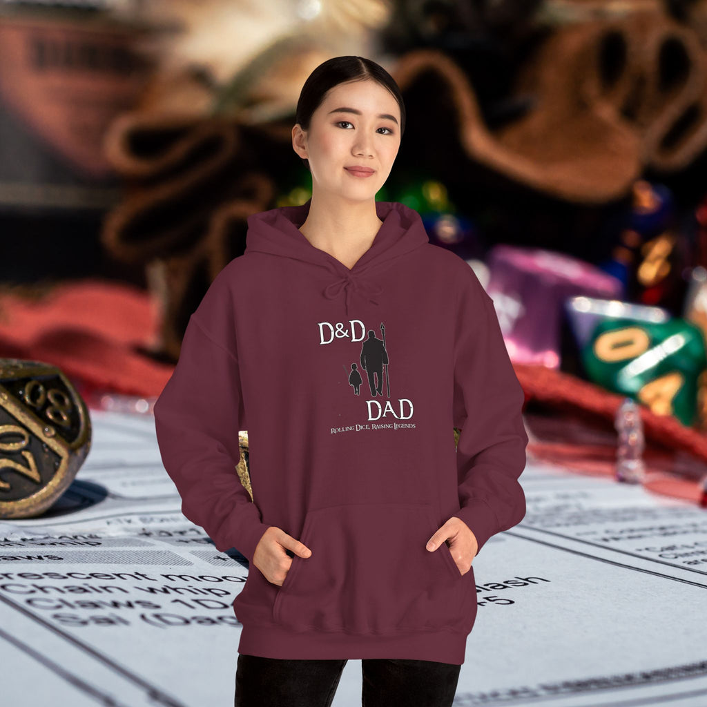 D&D Dad Hoodie — Father & Child Gaming Silhouette Pullover