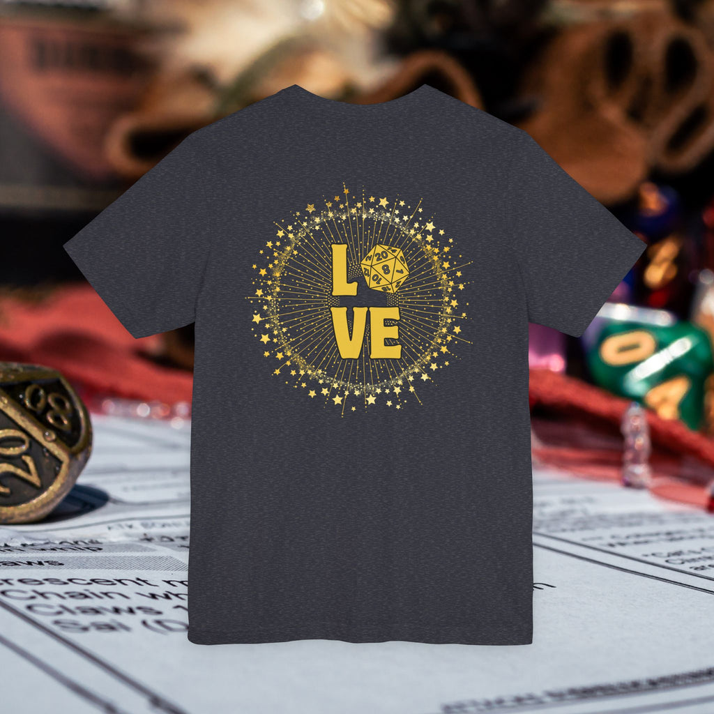 Love D20 T-Shirt — RPG Gamer Dice Love Tee