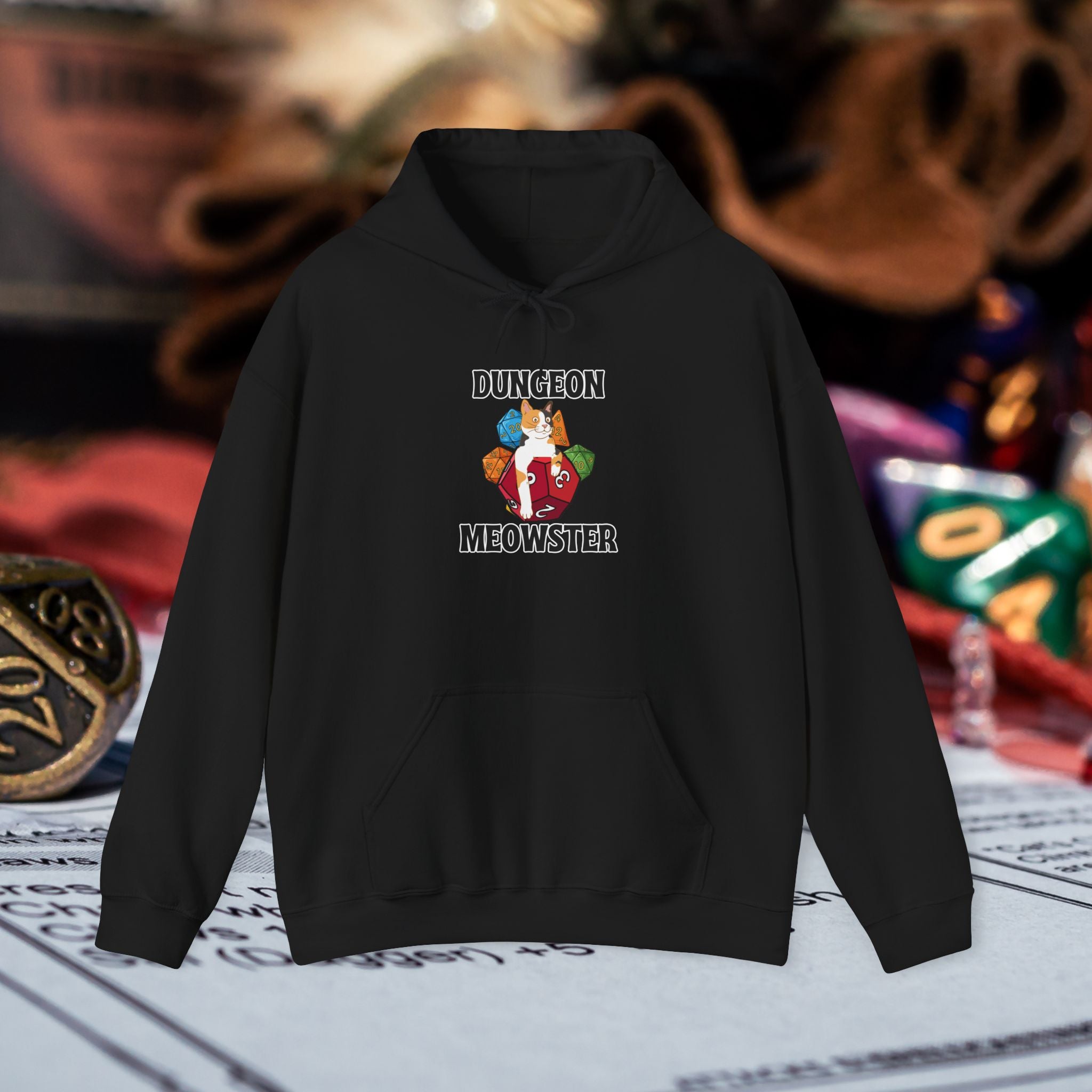 Dungeon Meowster Hoodie - Cute D&D Cat Gamer Sweatshirt