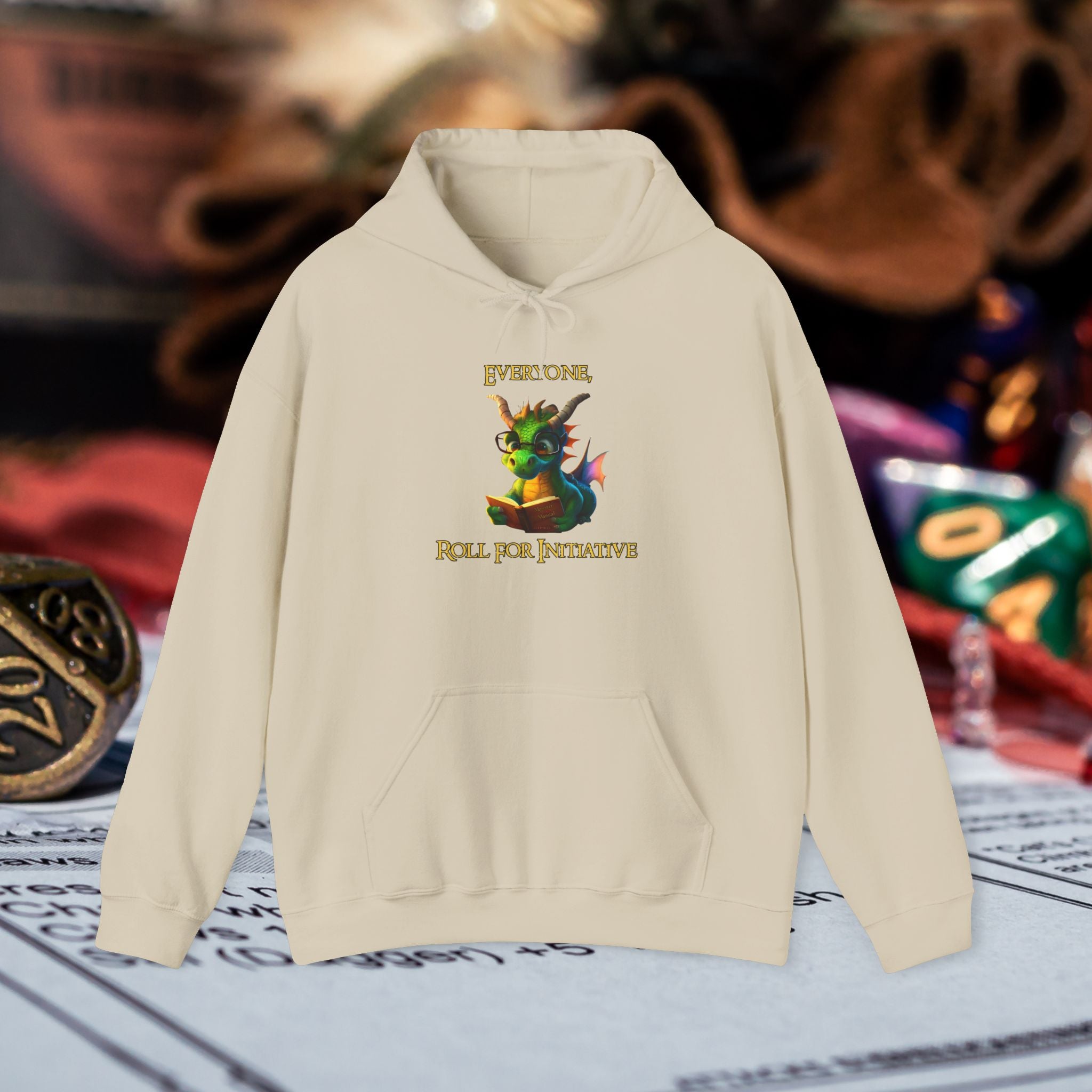 Hoodie — “Everyone Roll for Initiative” Fantasy RPG Dragon Hoodie