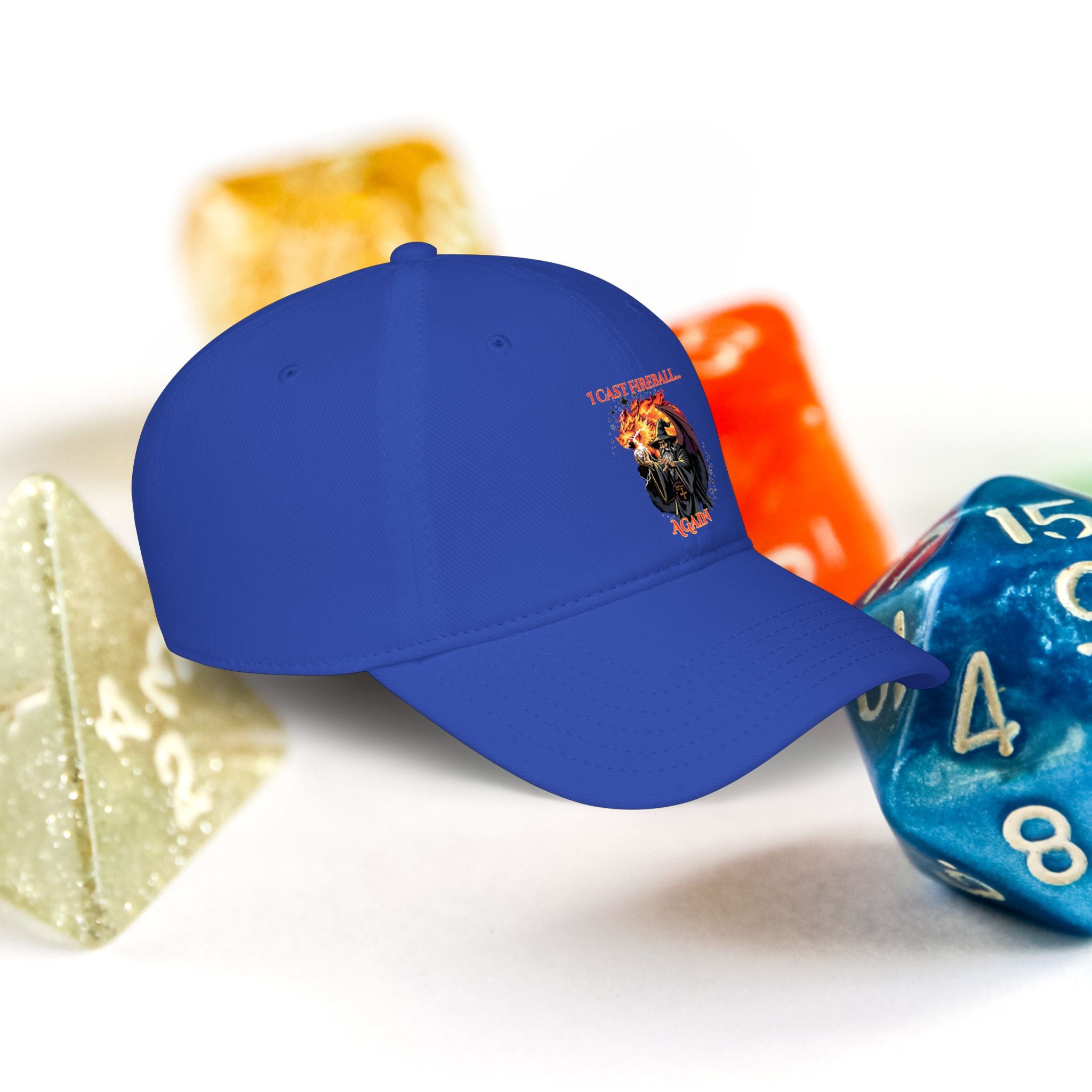 Low Profile Baseball Cap — 'I Cast Fireball... Again' Dungeons & Dragons Dragon Gaming Hat