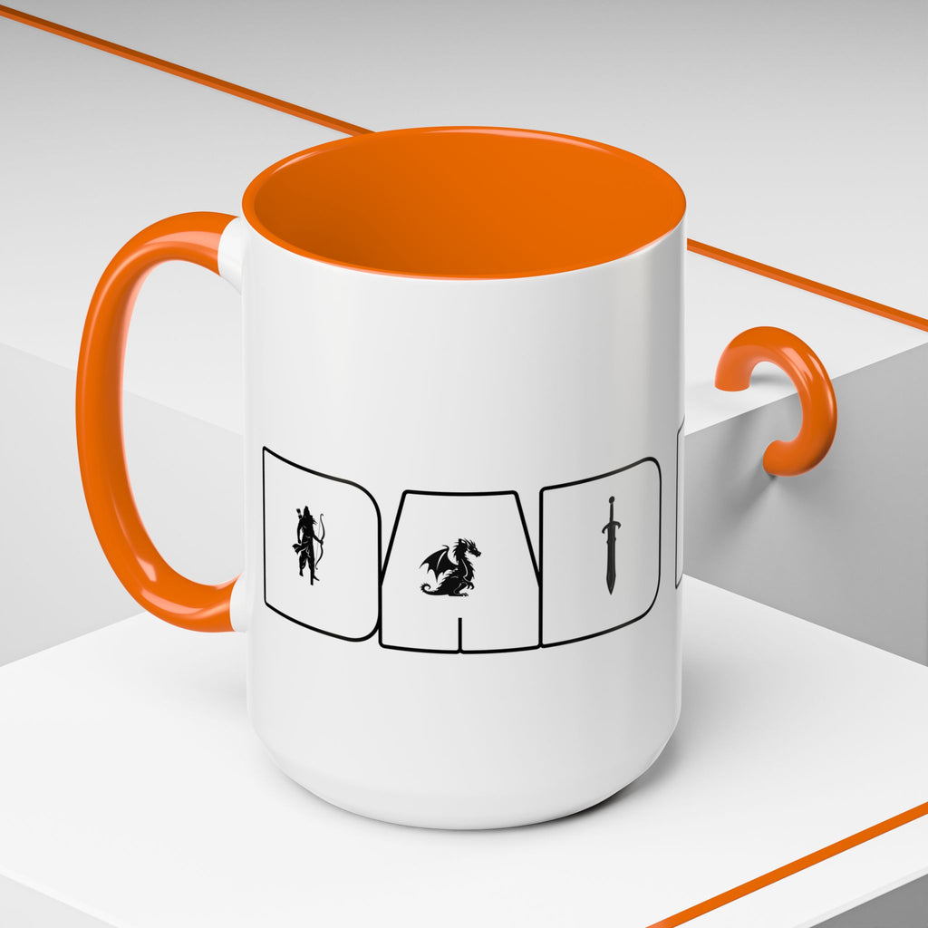 RPG Dad Icon Accent Coffee Mug — Dad Tabletop Gaming 15oz