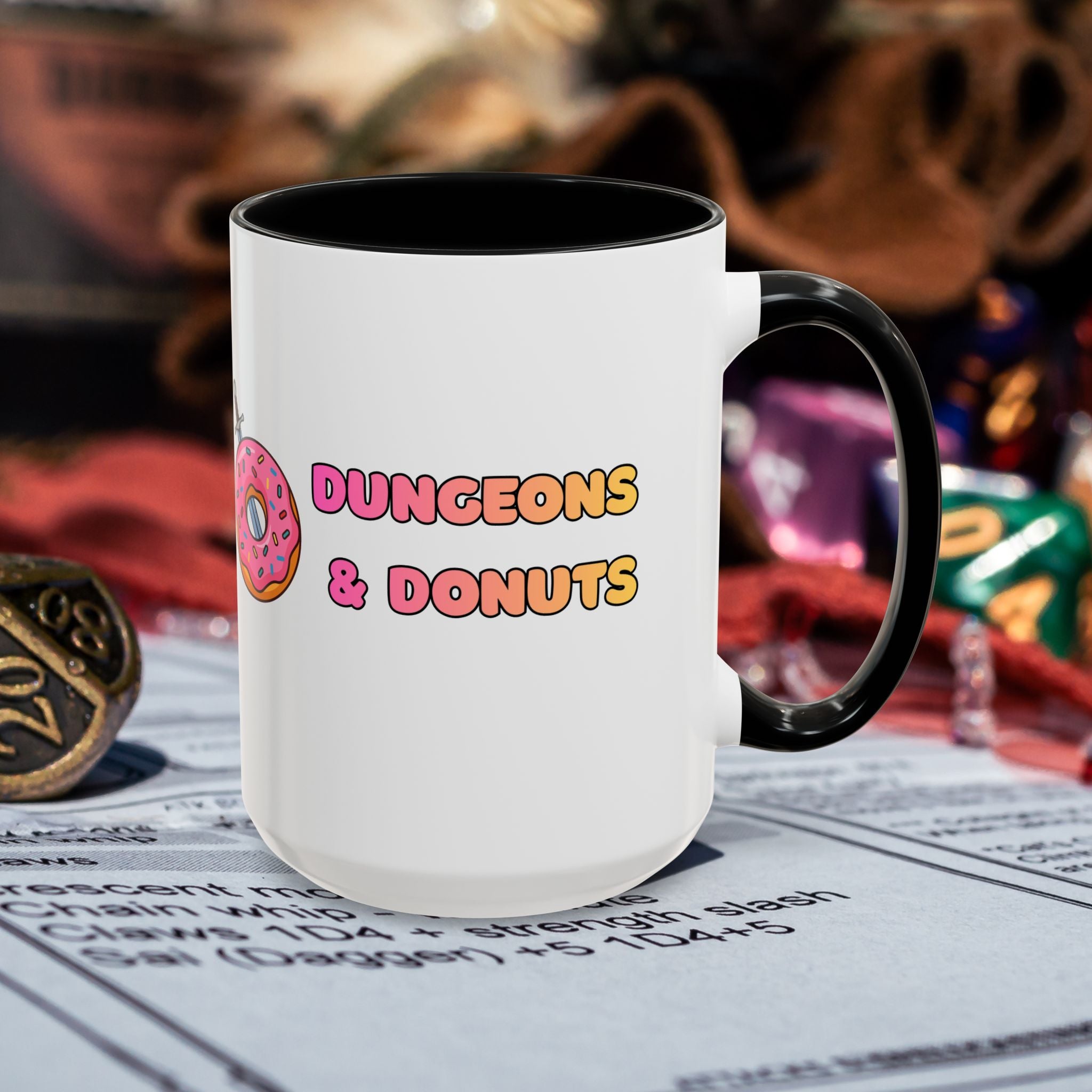 Dungeons & Donuts Accent Coffee Mug 15oz)