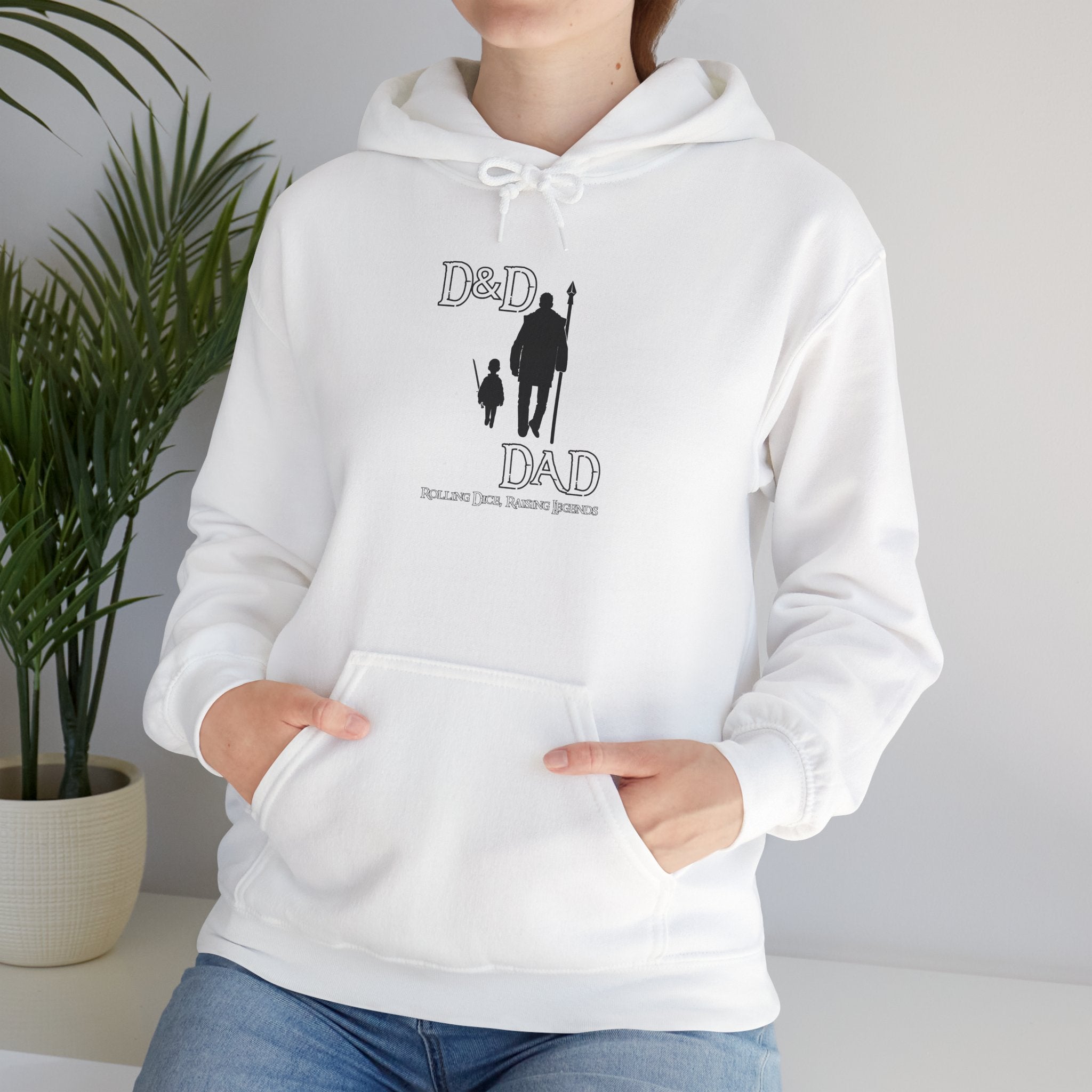 D&D Dad Hoodie — Father & Child Gaming Silhouette Pullover