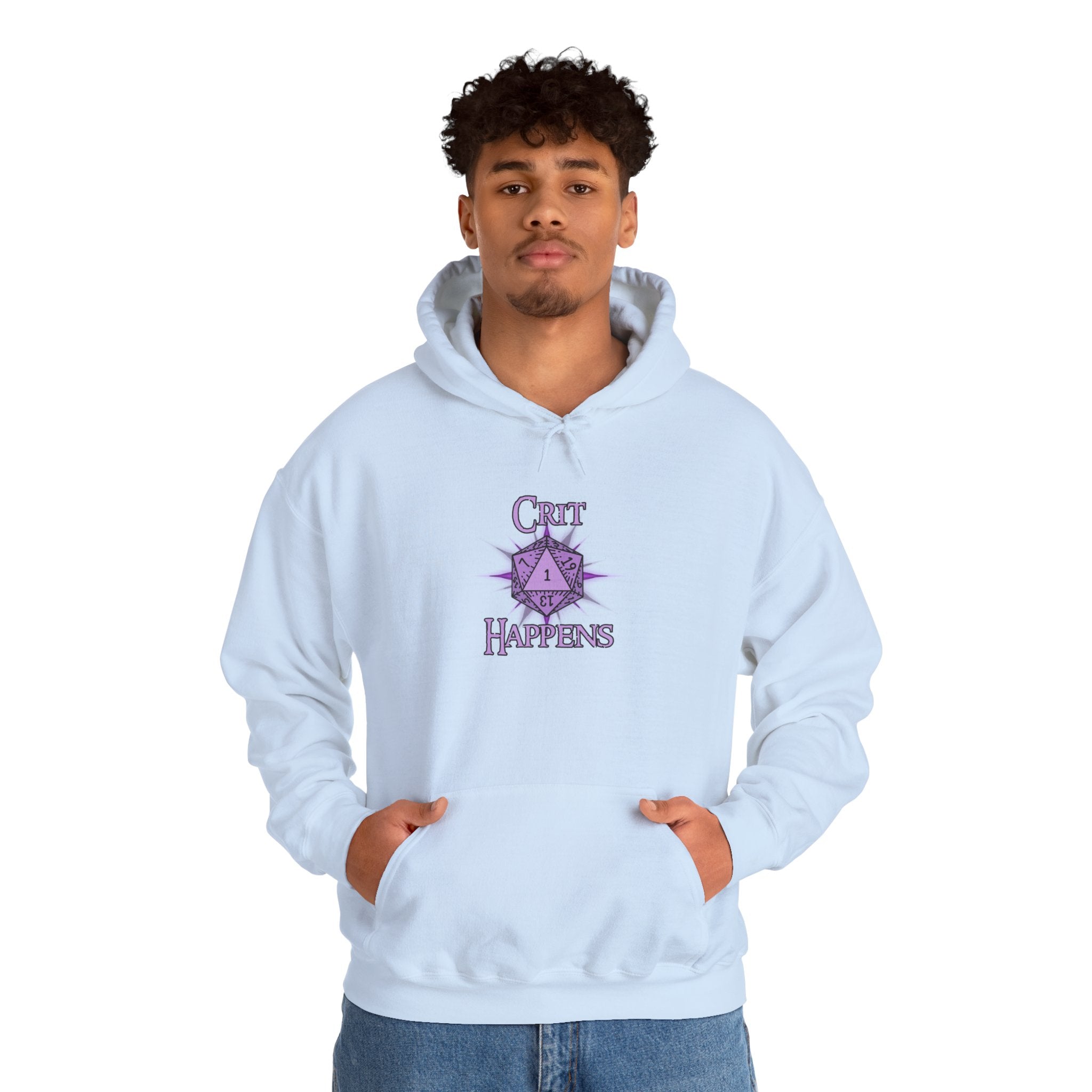 Crit Happens Hoodie — Funny D20 Dice RPG Gaming Sweatshirt