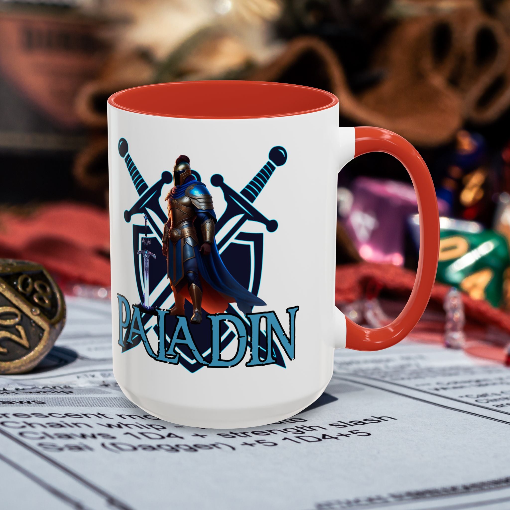 Paladin Coffee Mug – RPG Paladin D&D Design (15oz Accent)