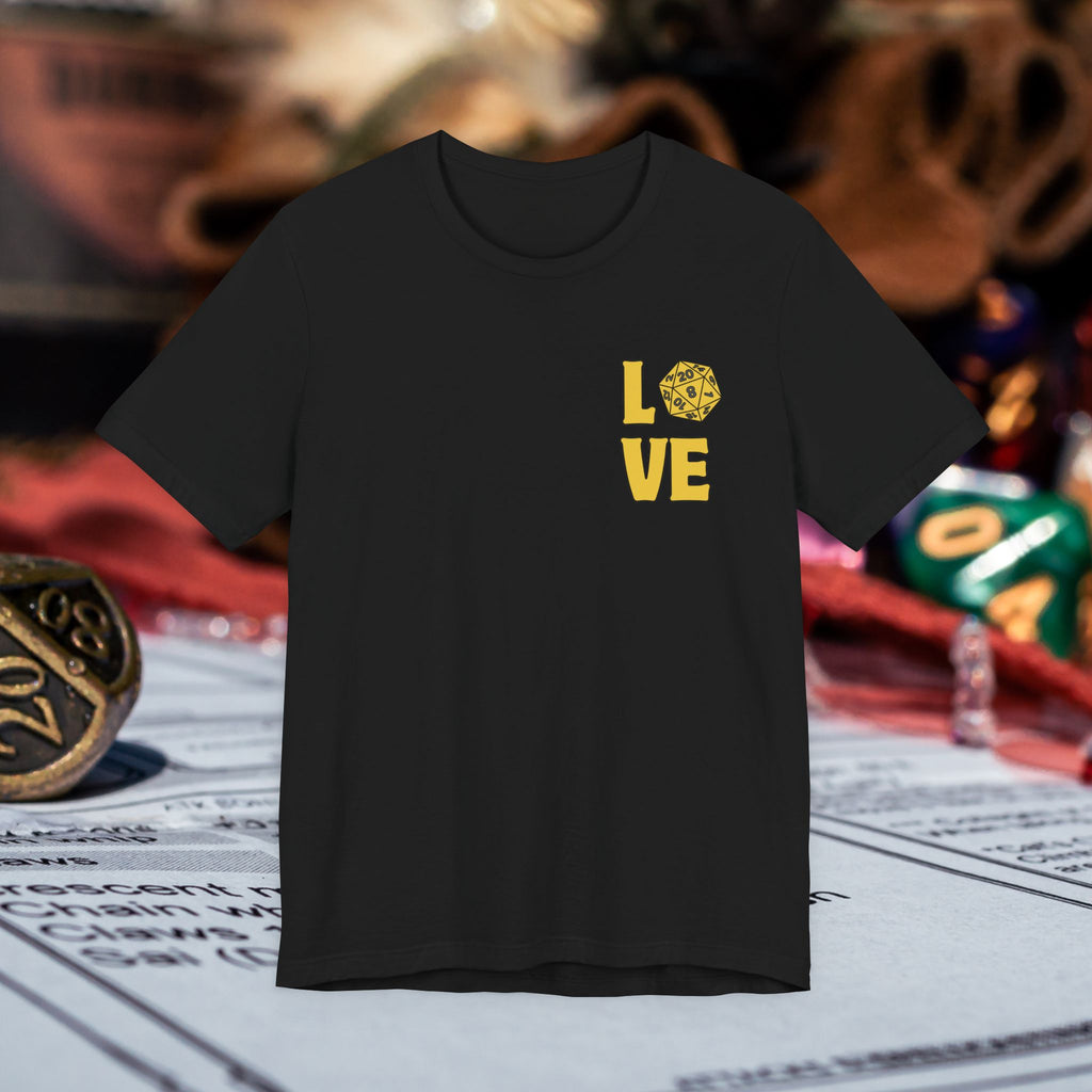 Love D20 T-Shirt — RPG Gamer Dice Love Tee