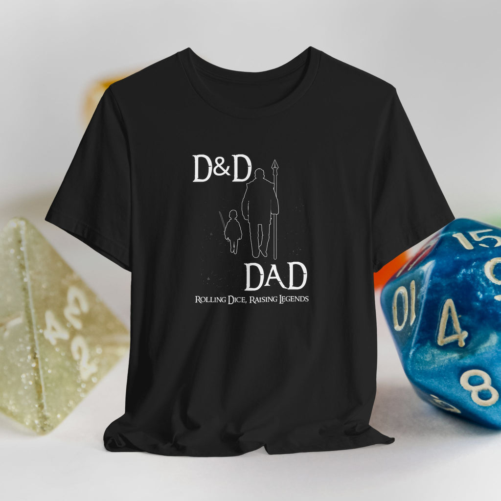 D&D Dad T‑Shirt — Roleplaying Dad Tee (Rolling Dice, Raising Legends)