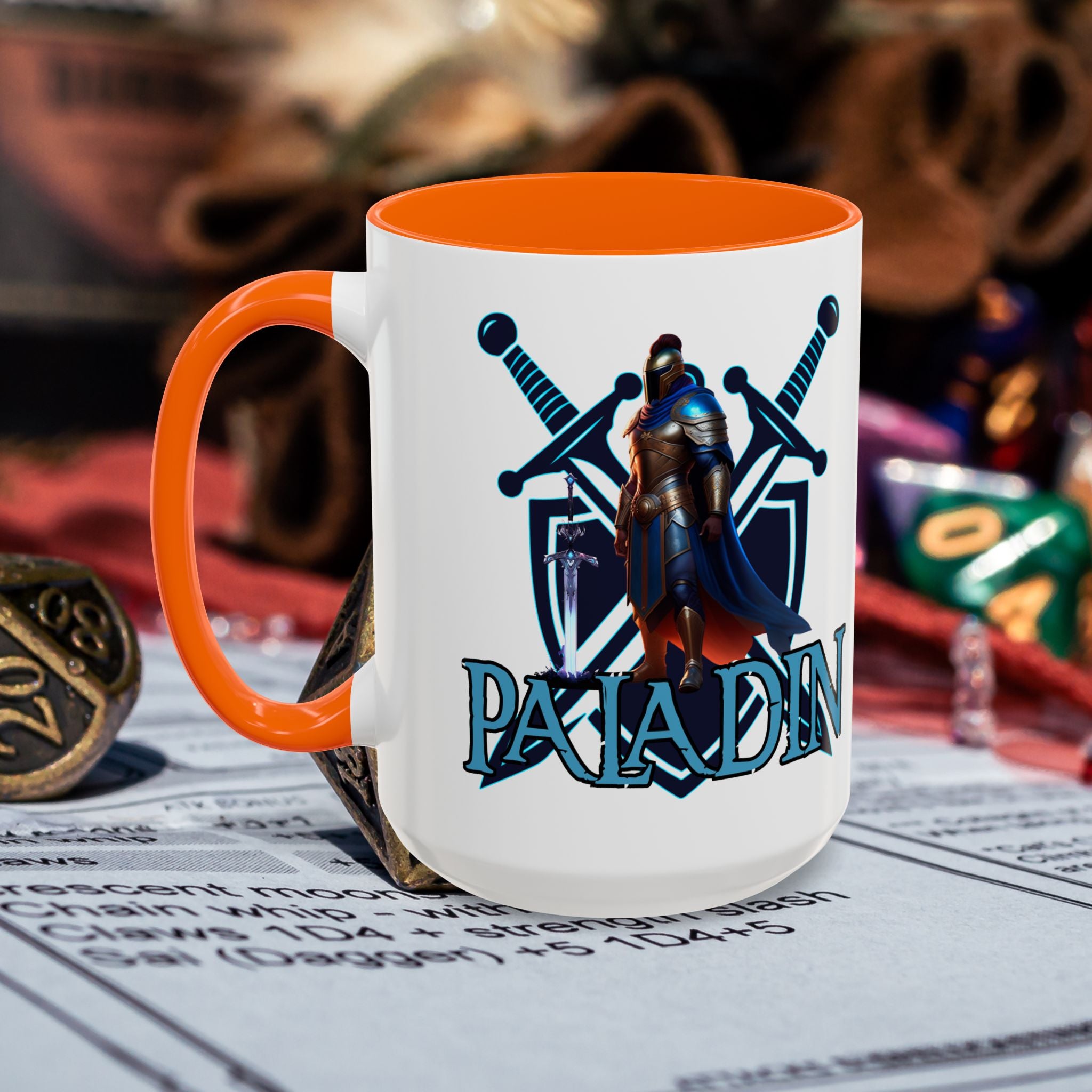 Paladin Coffee Mug – RPG Paladin D&D Design (15oz Accent)