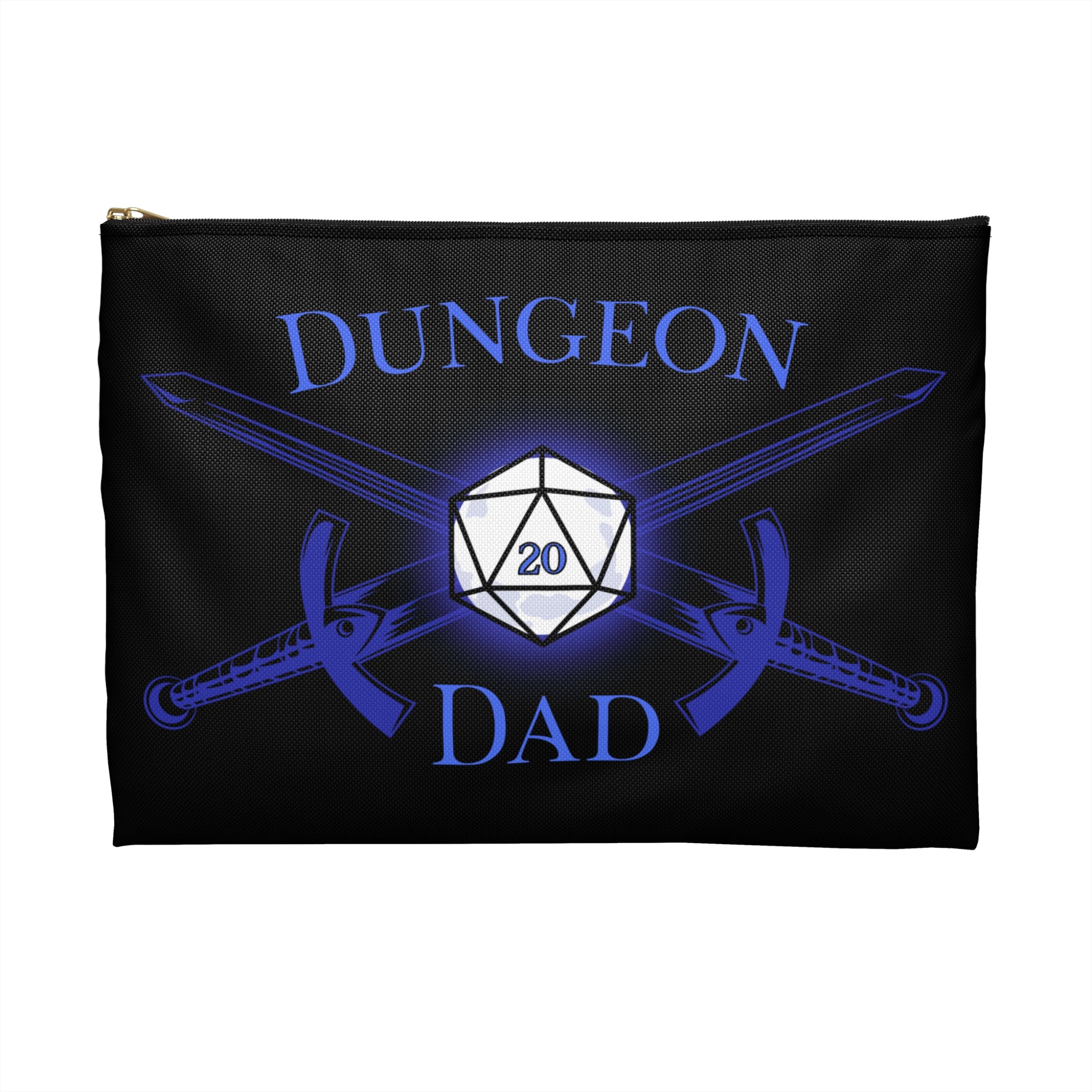 Dungeon Dad Dice/Accessory Pouch — D20 Dice & Swords Gamer Gear