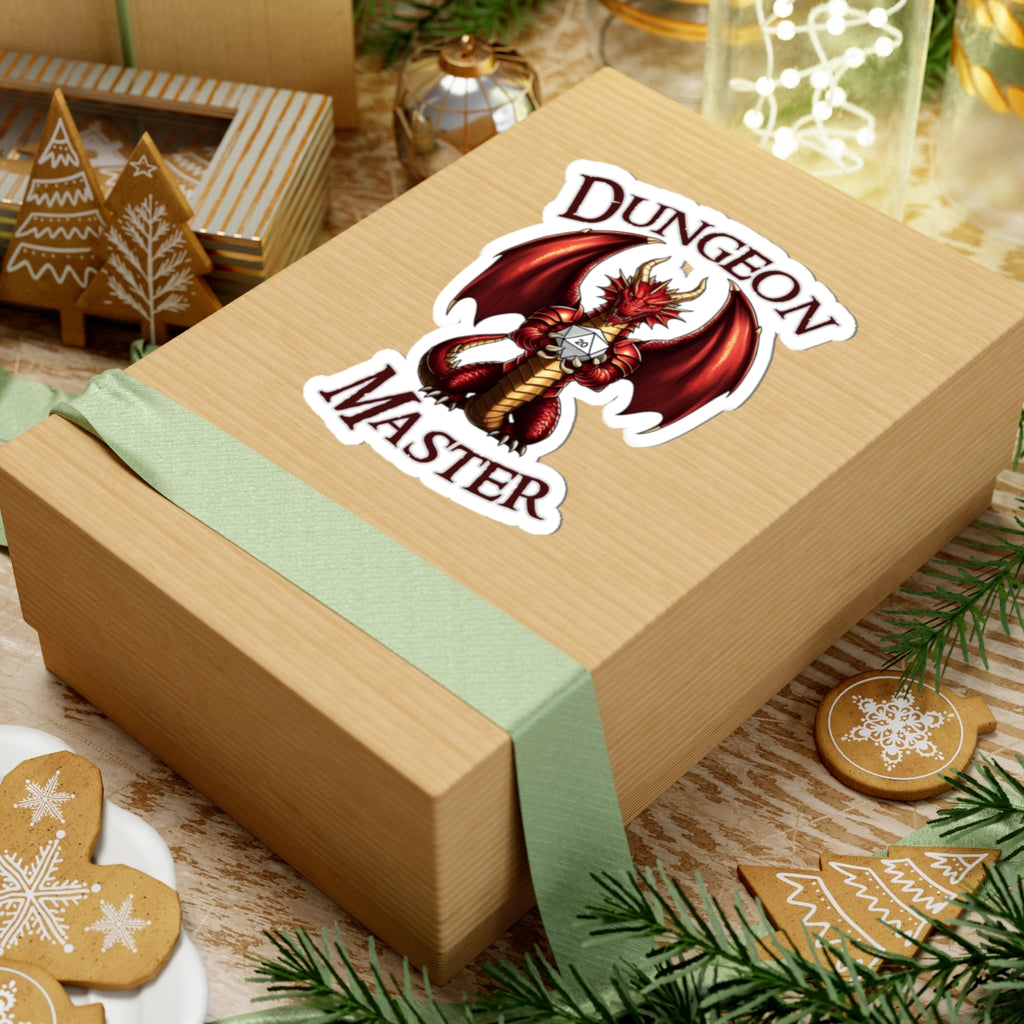Sticker — 'Dungeon Master' Red Dragon Kiss-Cut Gaming Sticker