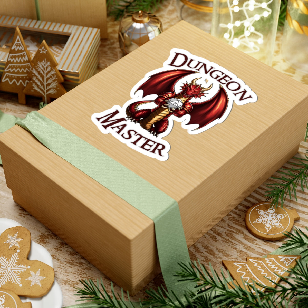 Sticker — 'Dungeon Master' Red Dragon Kiss-Cut Gaming Sticker