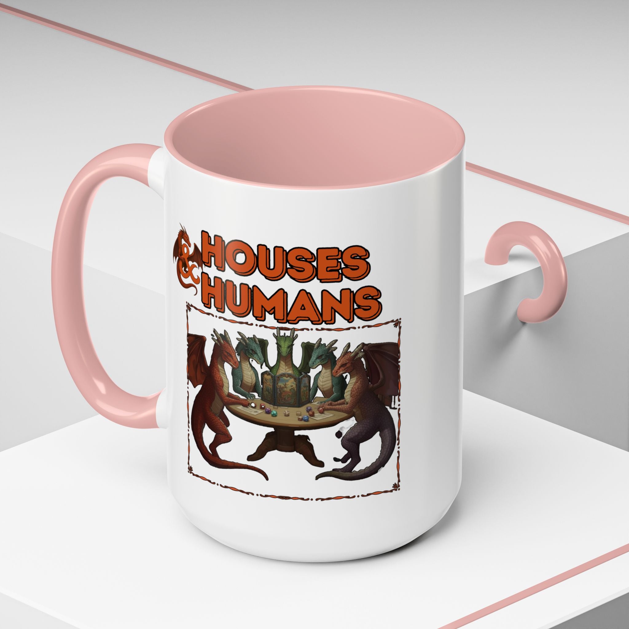 Houses & Humans Coffee Mug — Fantasy RPG D20 Gaming Accent Mug (15oz)