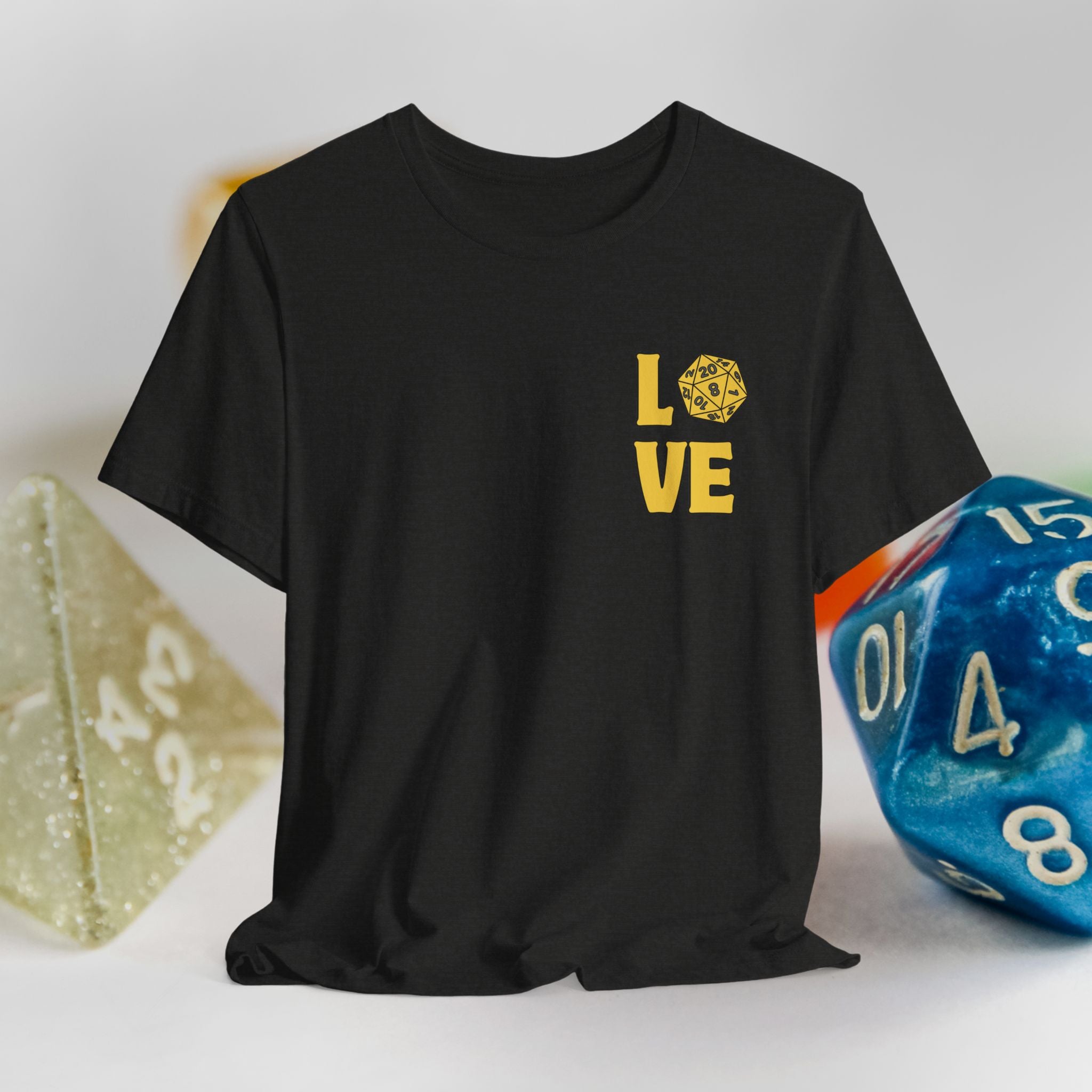 Love D20 T-Shirt — RPG Gamer Dice Love Tee