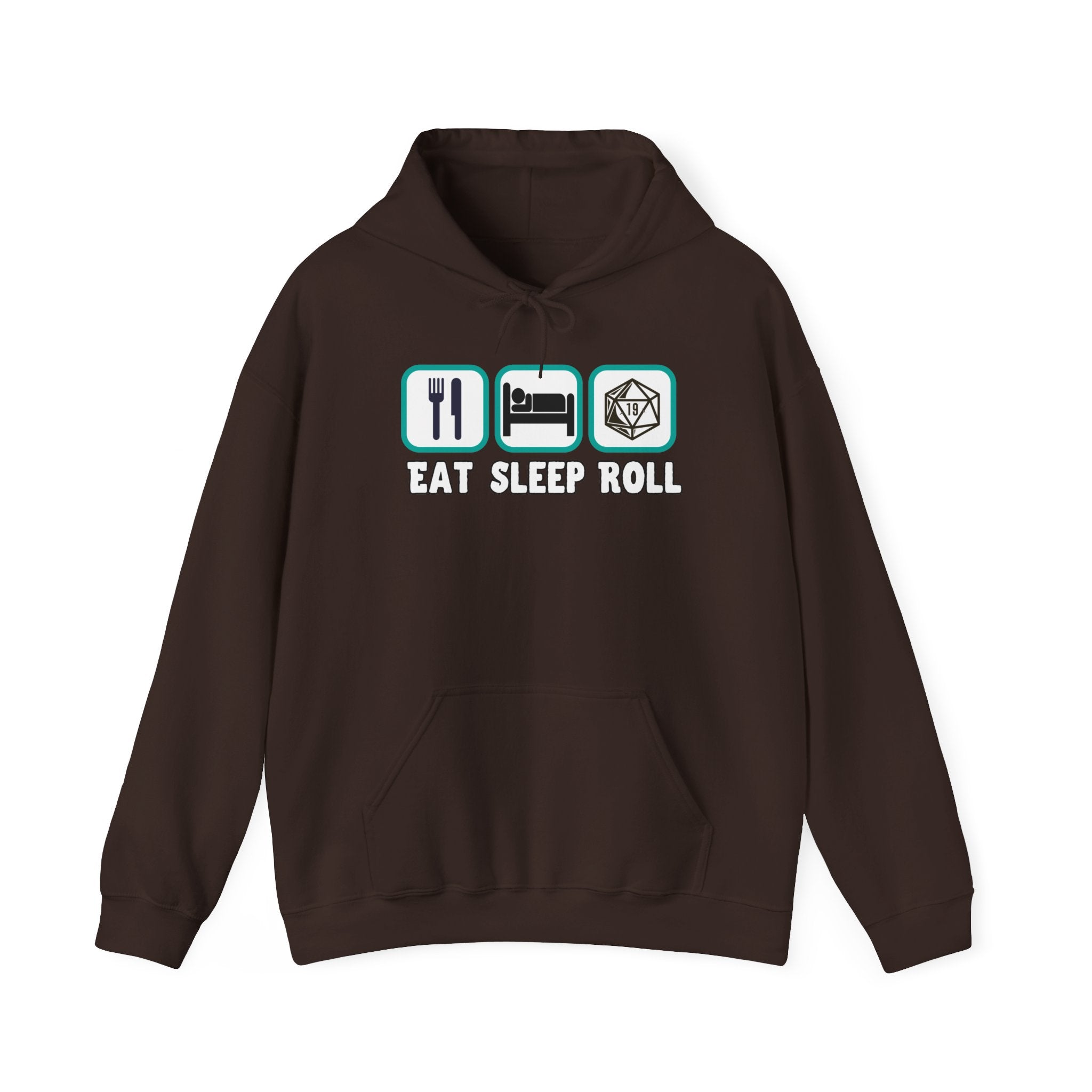 Hoodie — "Eat Sleep Roll" Dice & RPG Gamer Hooded Sweatshirt
