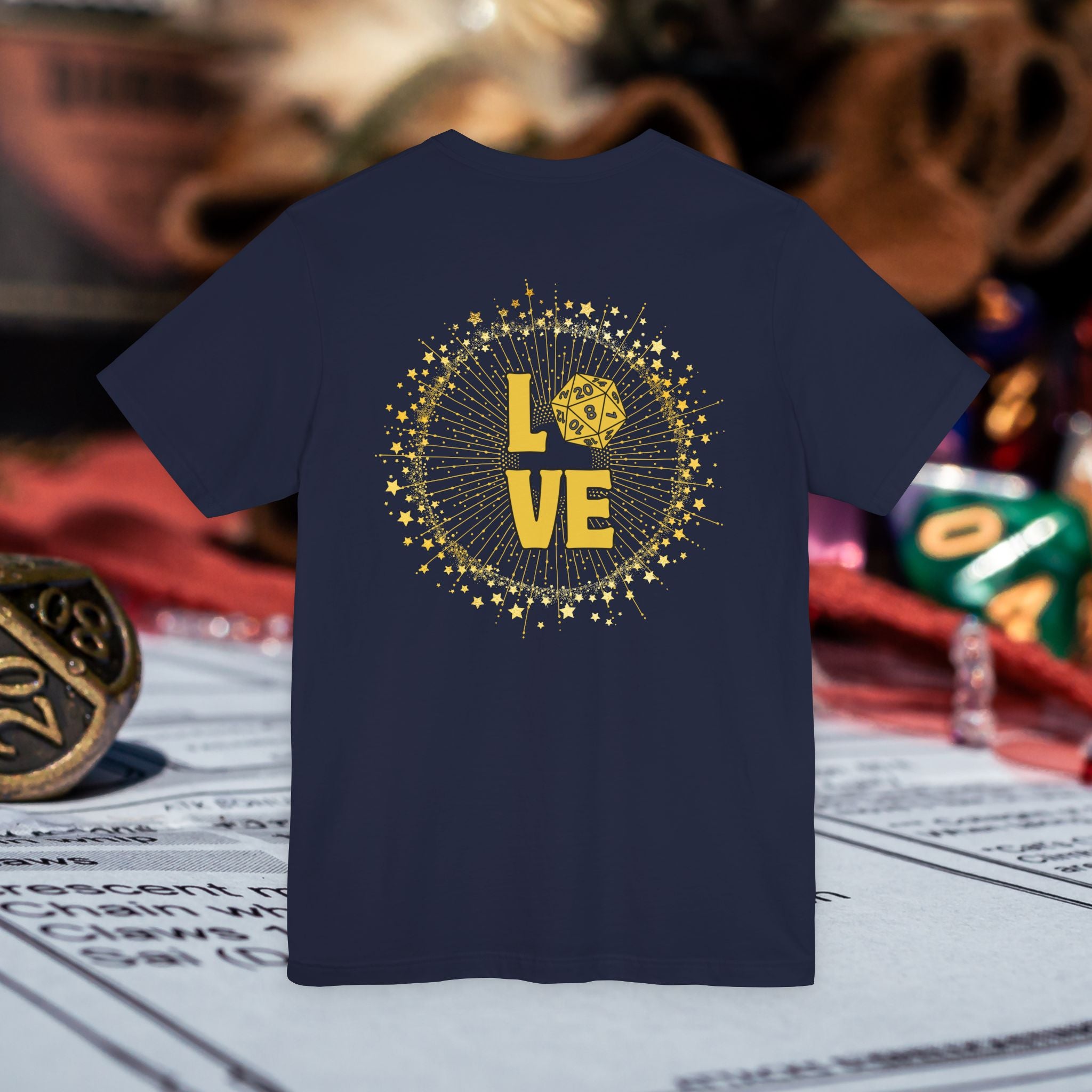 Love D20 T-Shirt — RPG Gamer Dice Love Tee