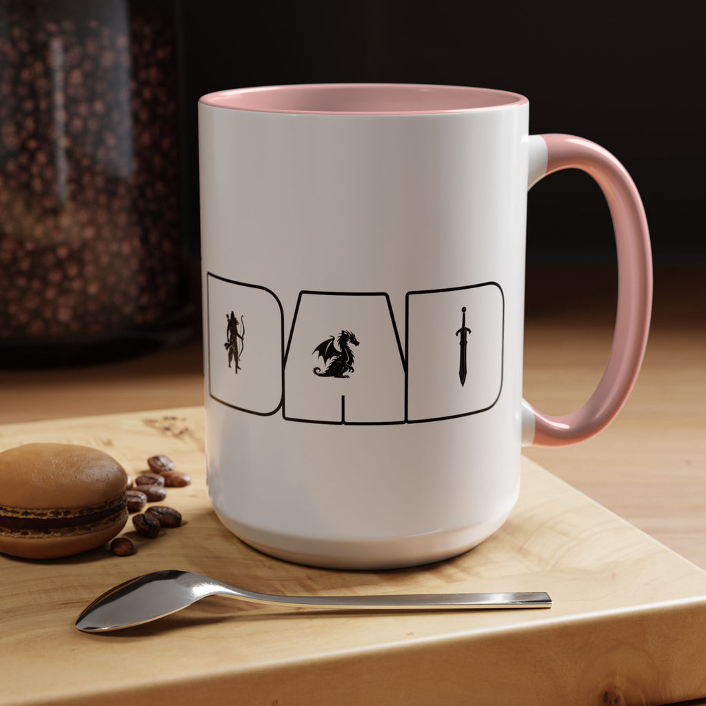 RPG Dad Icon Accent Coffee Mug — Dad Tabletop Gaming 15oz