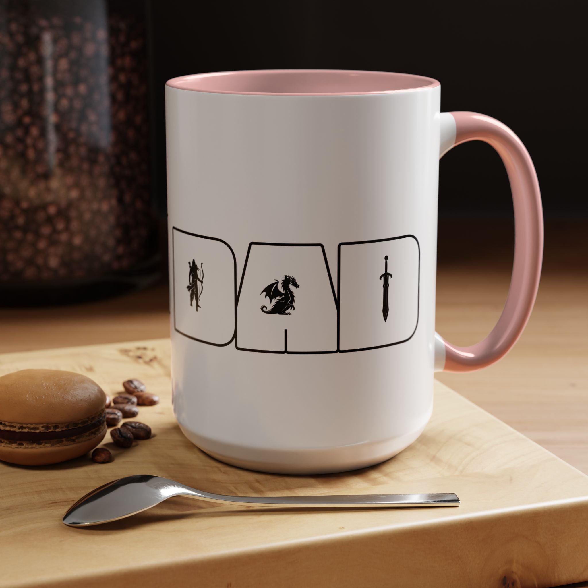 RPG Dad Icon Accent Coffee Mug — Dad Tabletop Gaming 15oz