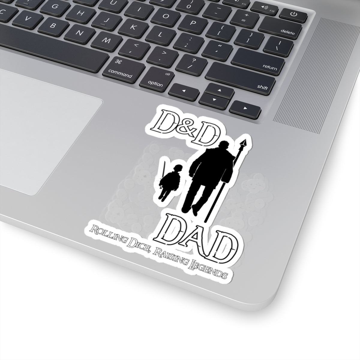 D&D Dad Kiss-Cut Sticker — "Rolling Dice, Raising Legends" Gaming Dad Decal