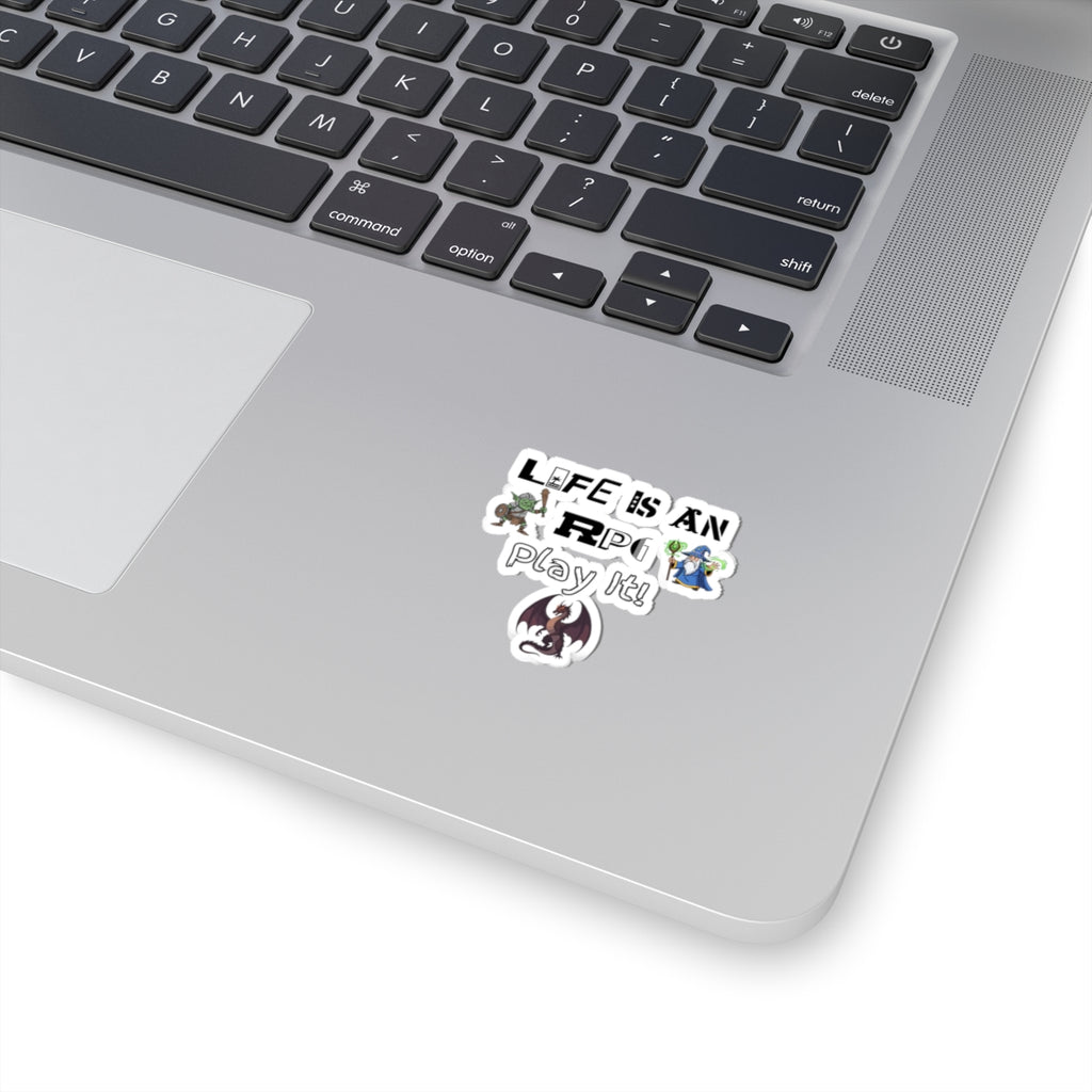 RPG Kiss-Cut Sticker — "Life Is An RPG, Play It!" Fantasy Gamer Decal