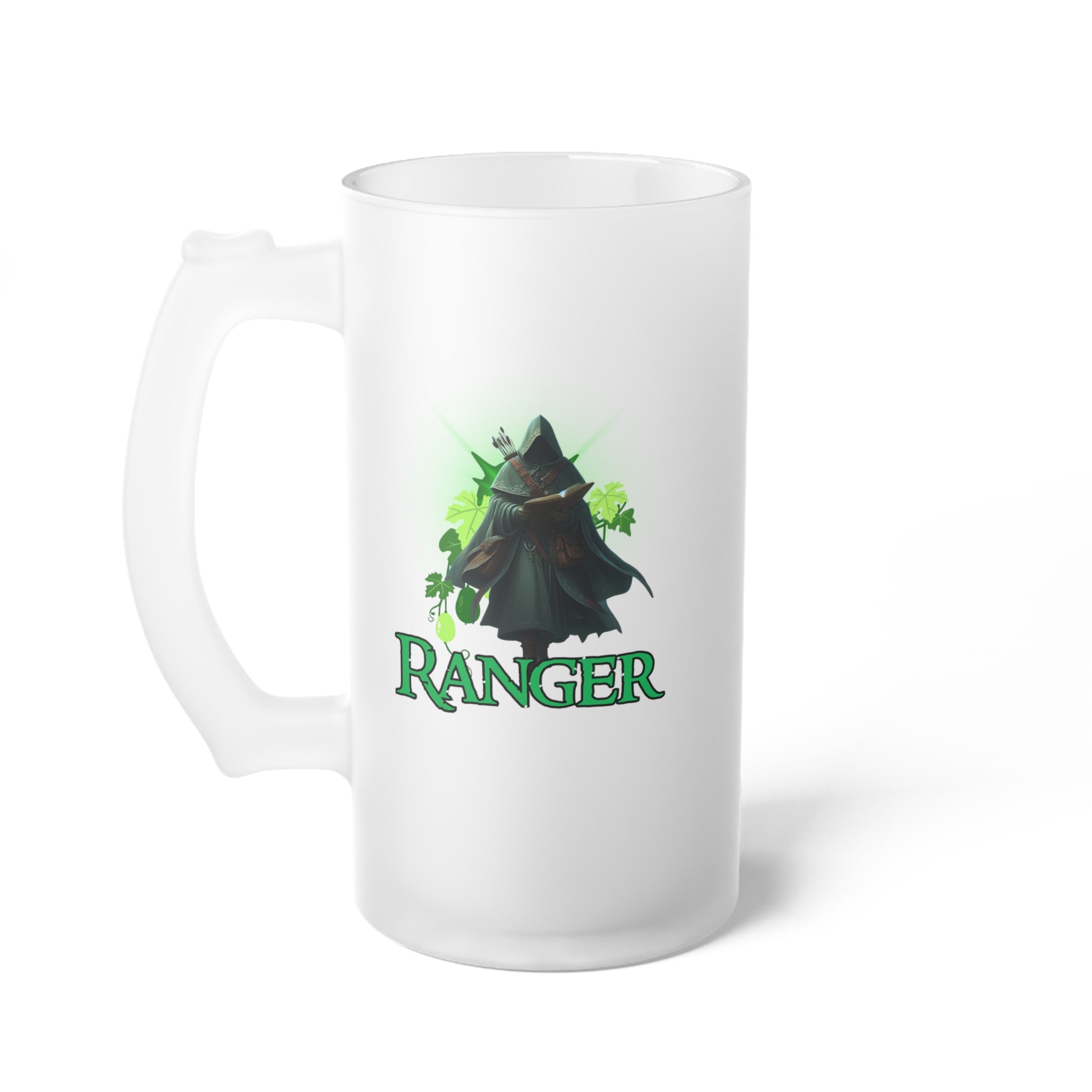 Frosted Glass Beer/ Mead Mug — Ranger D&D Class Mug