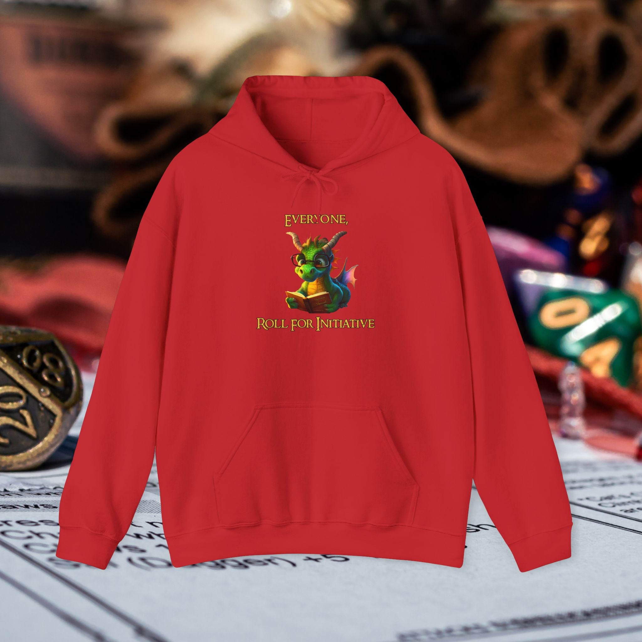 Hoodie — “Everyone Roll for Initiative” Fantasy RPG Dragon Hoodie