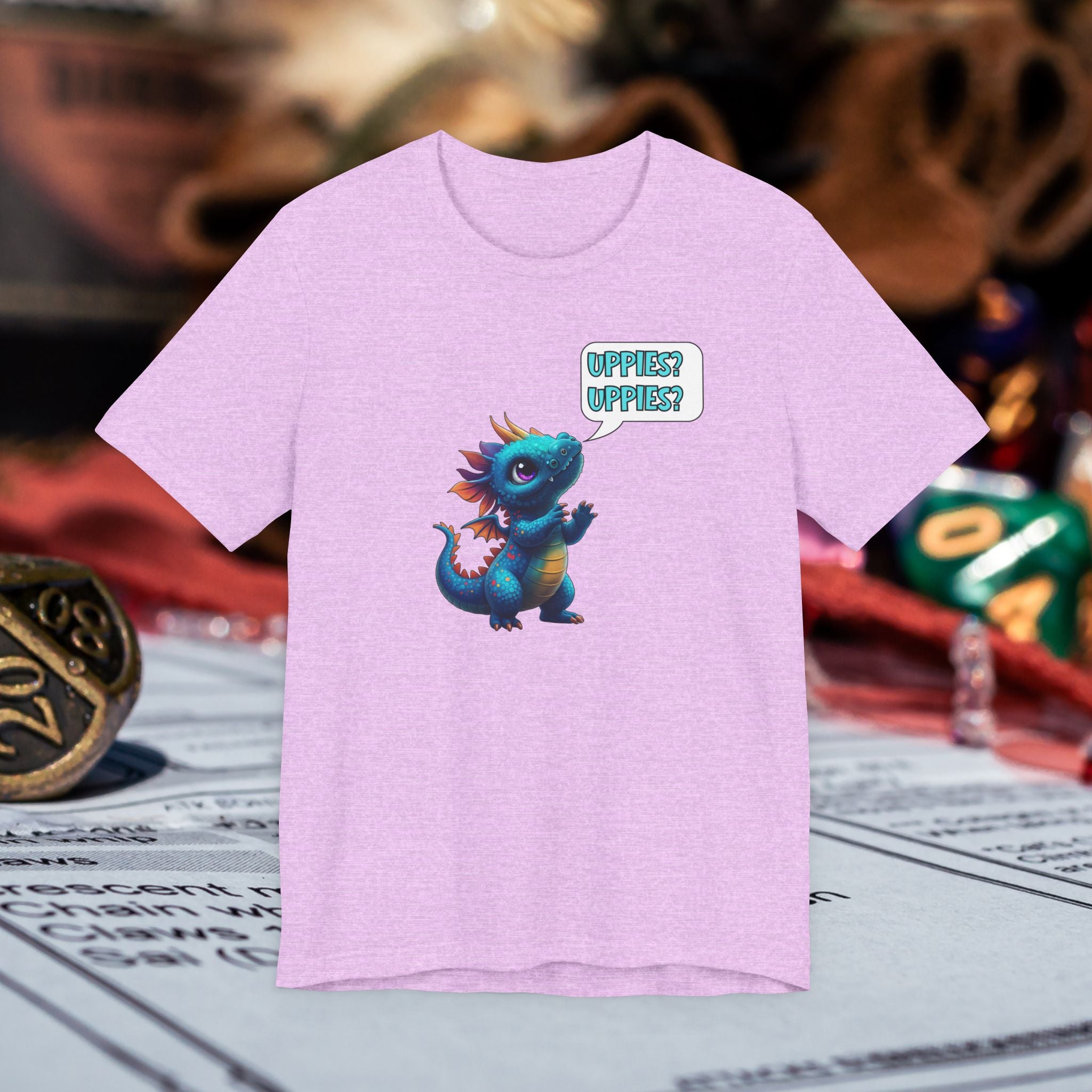 Baby Blue Dragon T‑Shirt — Cute 'Uppies? Uppies?' Fantasy Gamer Tee