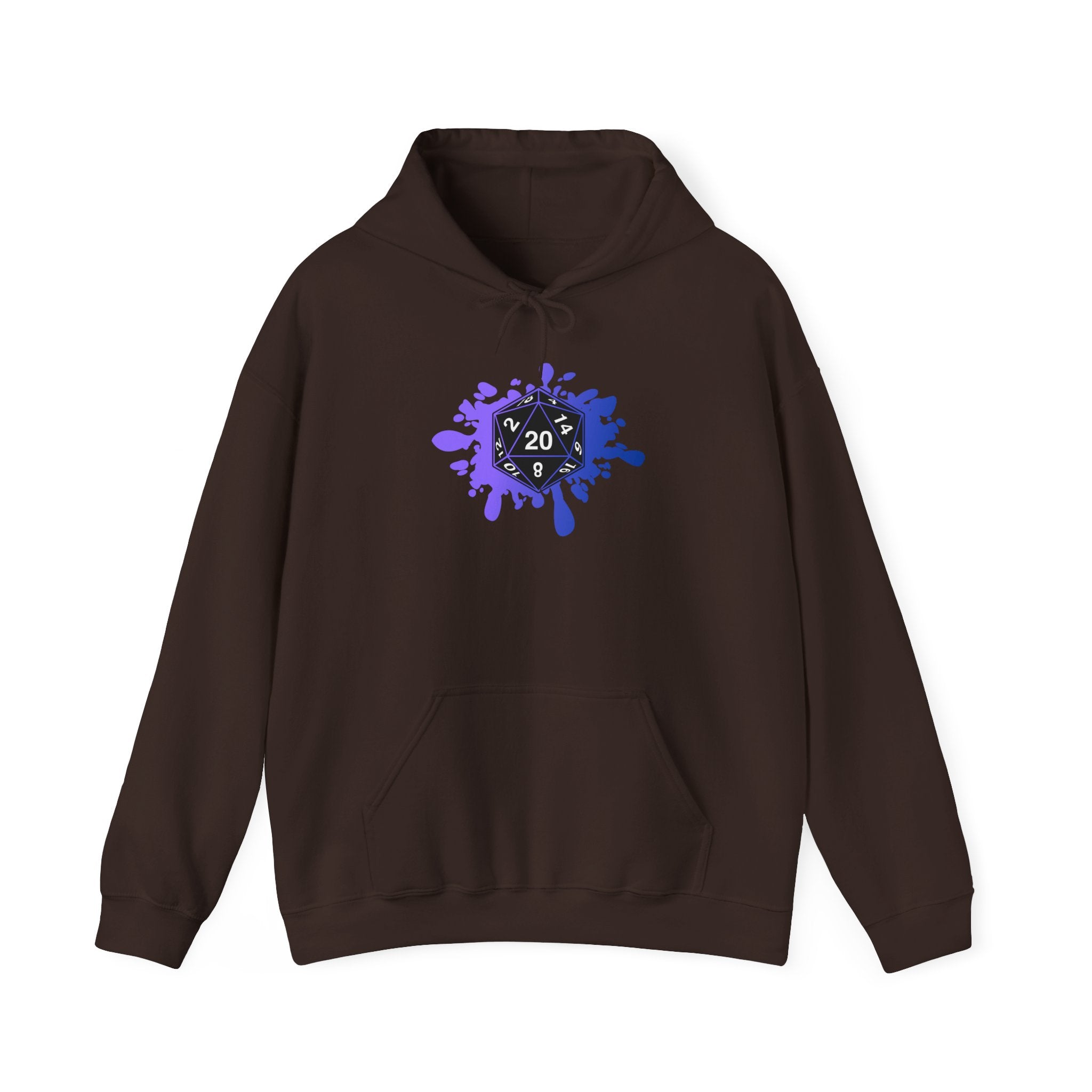 Hoodie — D20 Dice Splash Gaming Pullover (Tabletop RPG Gift)