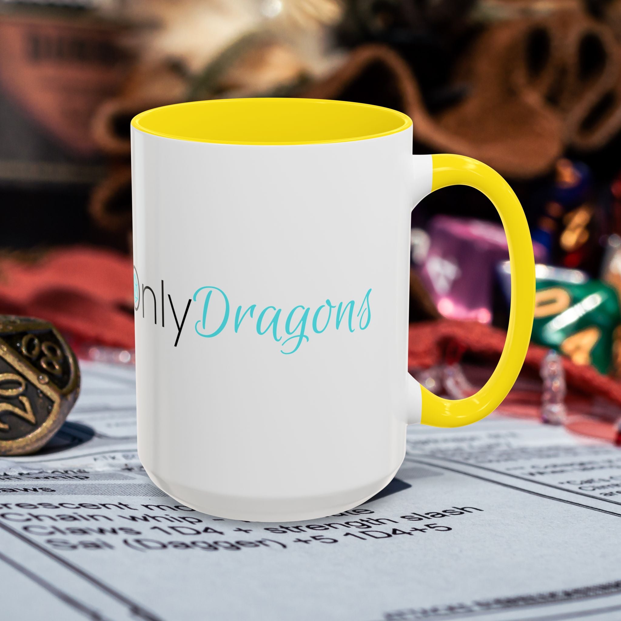 Only Dragons Coffee Mug — Accent 15oz Mug for RPG & DnD Lovers