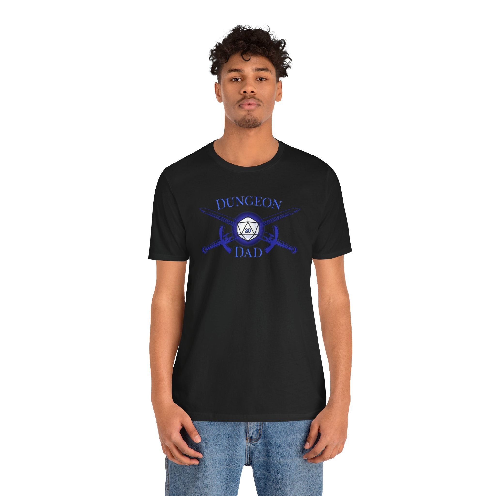 Dungeon Dad T-Shirt – D20 Gamer Father Tee