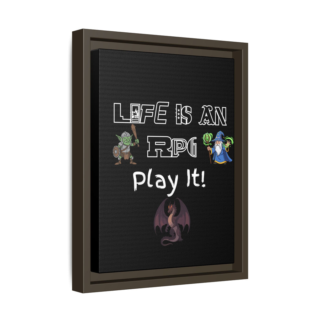 Life Is an RPG Framed Canvas Print – Rpg Gaming Wall Art