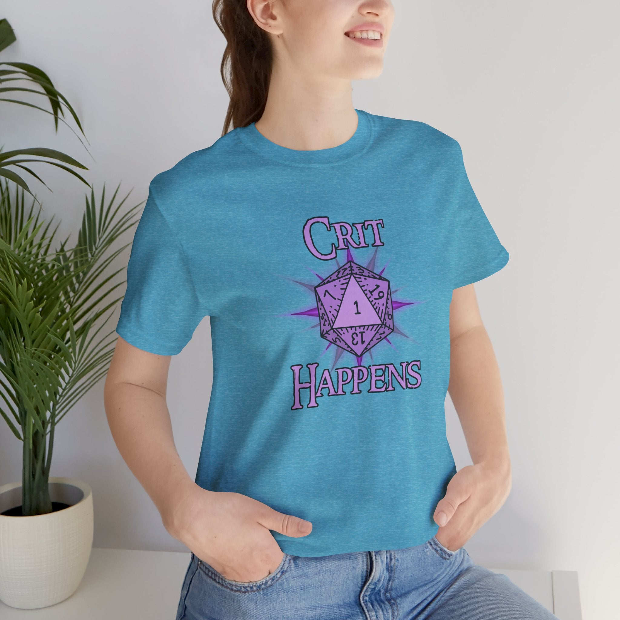 Crit Happens T-Shirt – Funny D&D D20 1 Critical Fail Dice Tee