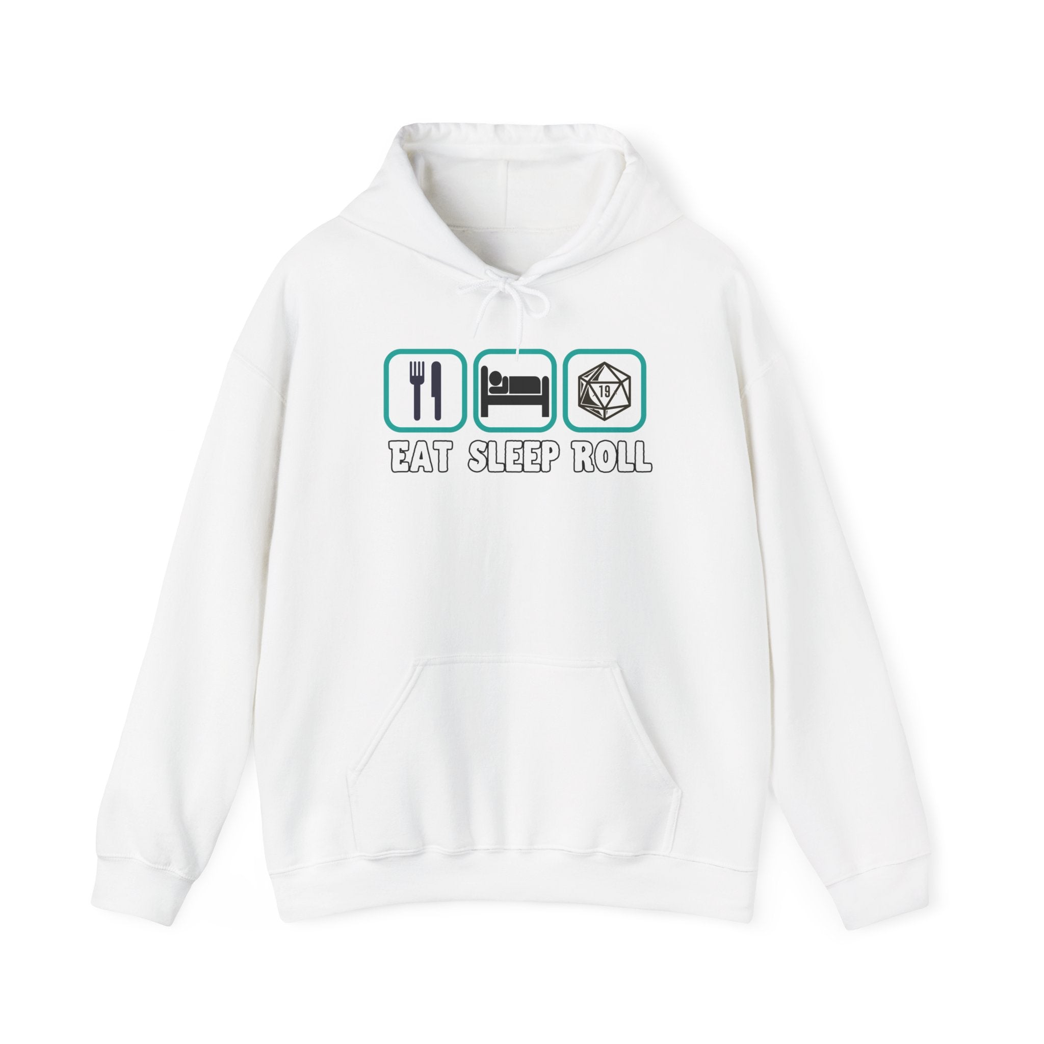Hoodie — "Eat Sleep Roll" Dice & RPG Gamer Hooded Sweatshirt